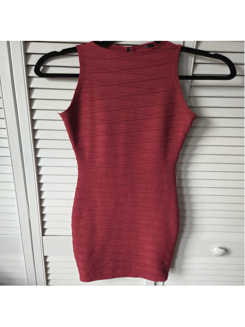 Women's Unbranded Red Ribbed Mini Dress XS